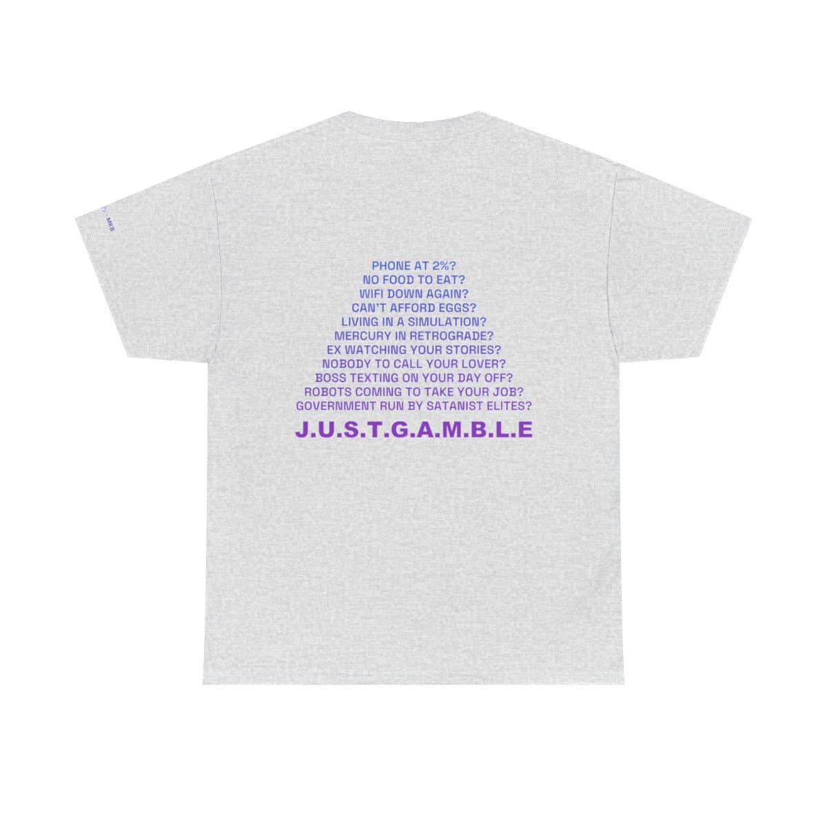 Gambler's Manifesto Purple Gradient Tee — Back Print